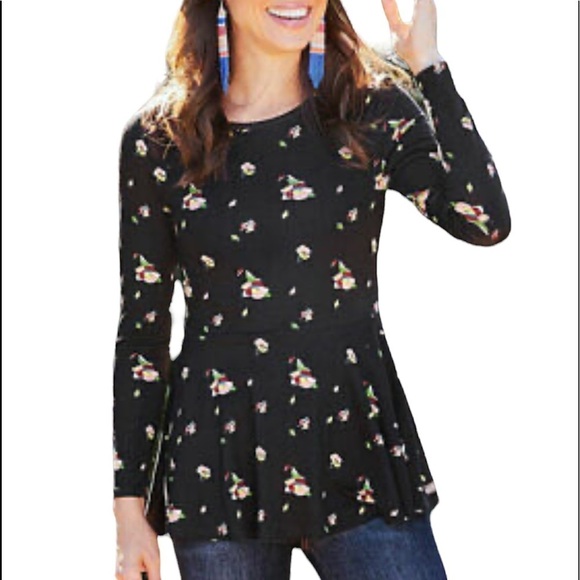 Matilda Jane moments with you pep in your step peplum top woman’s size medium - Picture 1 of 8